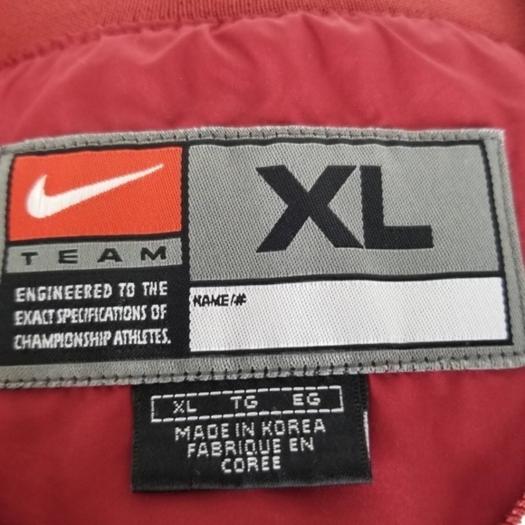 Nike Vintage -Center Check -Oklahoma University OU Crimson Red NCAA Windbreaker - Picture 5 of 11